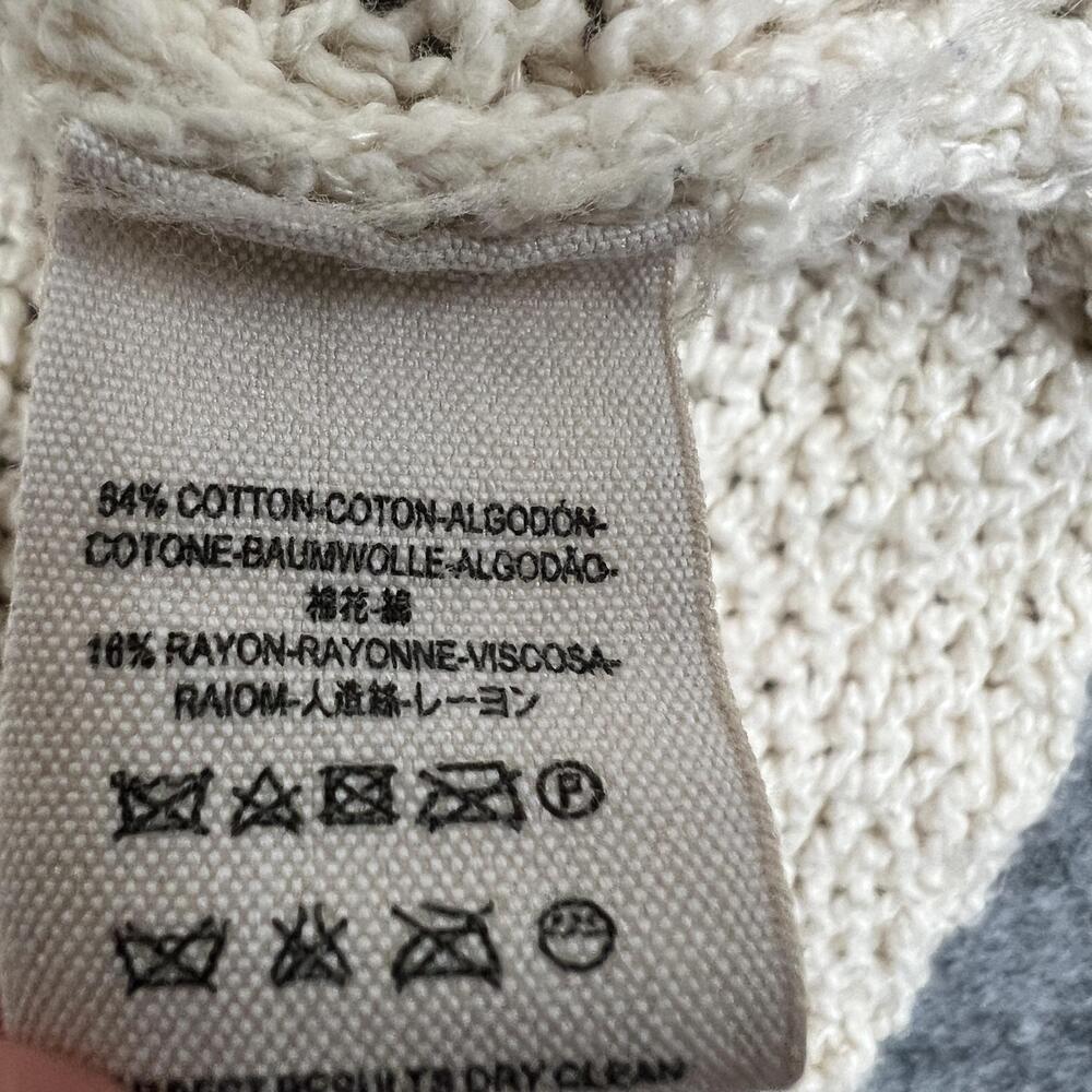 Free People Cardigan Sweater Womens S White Open Knit Lightweight Pockets Preppy - Picture 5 of 16